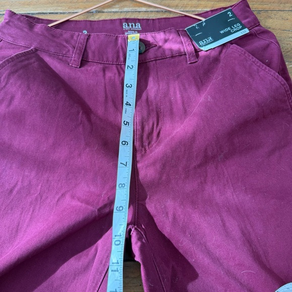 a.n.a Deep Red wide leg crop six 2 nwt - Picture 5 of 7